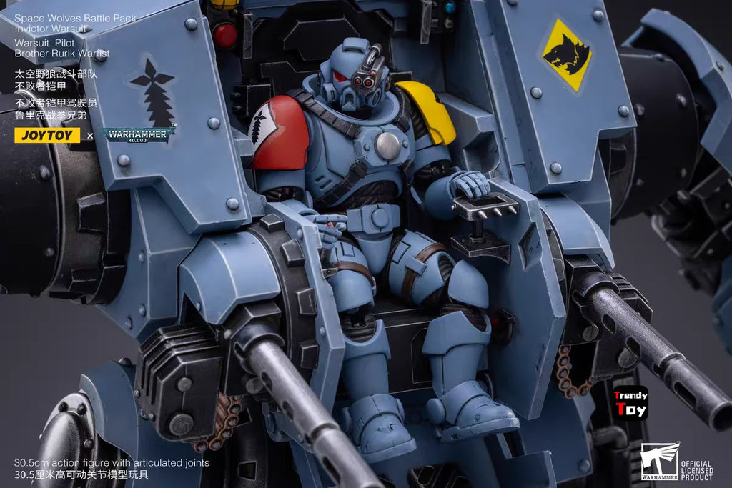 【JOYTOY】Warhammer 40K Space Wolves Battle PackInvictor Warsuit Warsuit PilotBrother Rurik Warfist 1/18 Action Figure Toy
