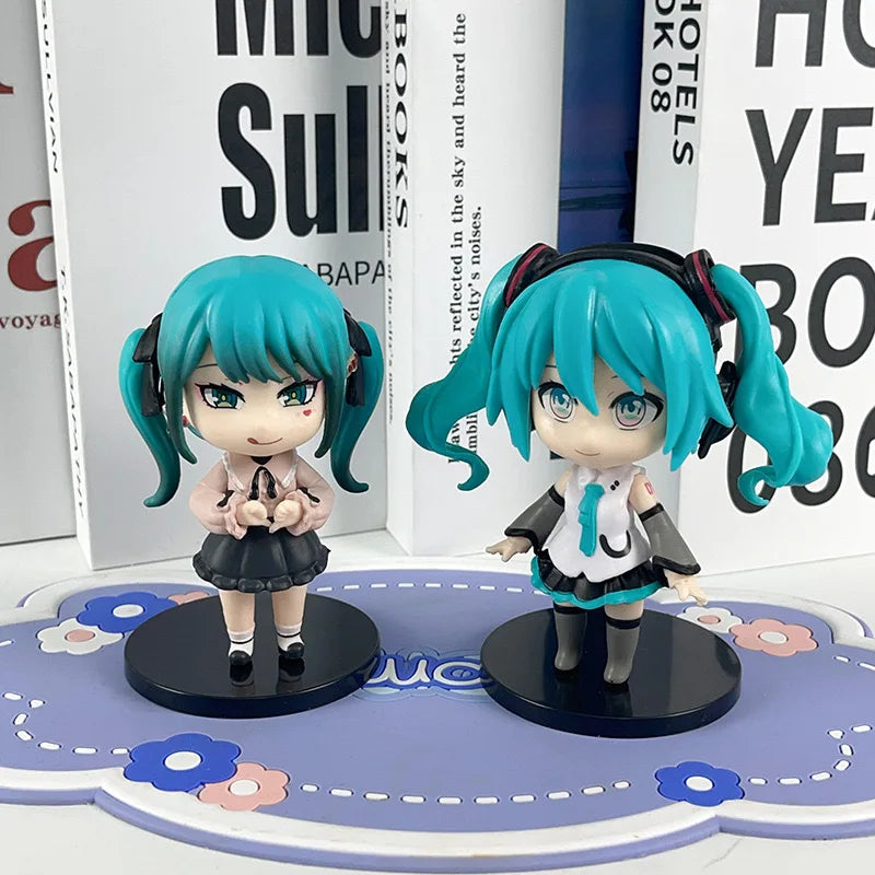 Hatsune miku Anime new figure mini character ornaments kawai hatsune table decoration for home adult toy child gift 6pcs/set