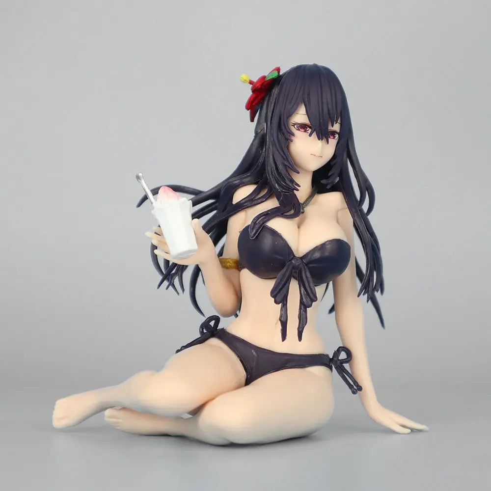 10cm Swimsuit Sitting Pose Anime Girl Figure Statue Desktop Decoration Gift