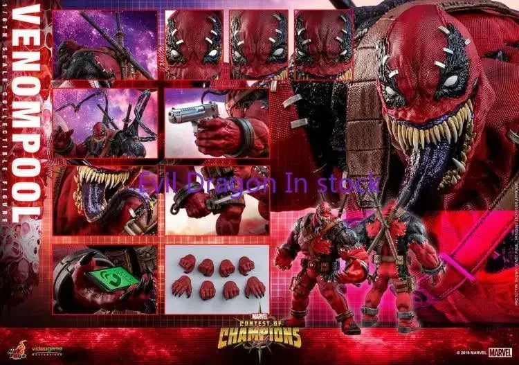 In Stock Original Marvel Venom Pool Action Figure Toy Movie Character Portrait Model 1:6 36.5cm Collectible Gift  Figure Model