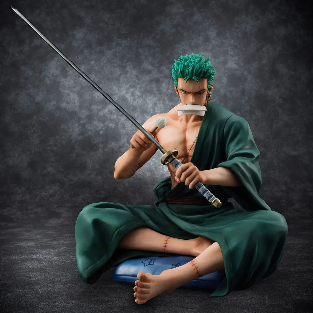 Anime One Piece Roronoa Zoro Figur New World Knife Sitzende Actionfigur PVC Modell Dekoration Statuen Puppe Spielzeug Geschenk