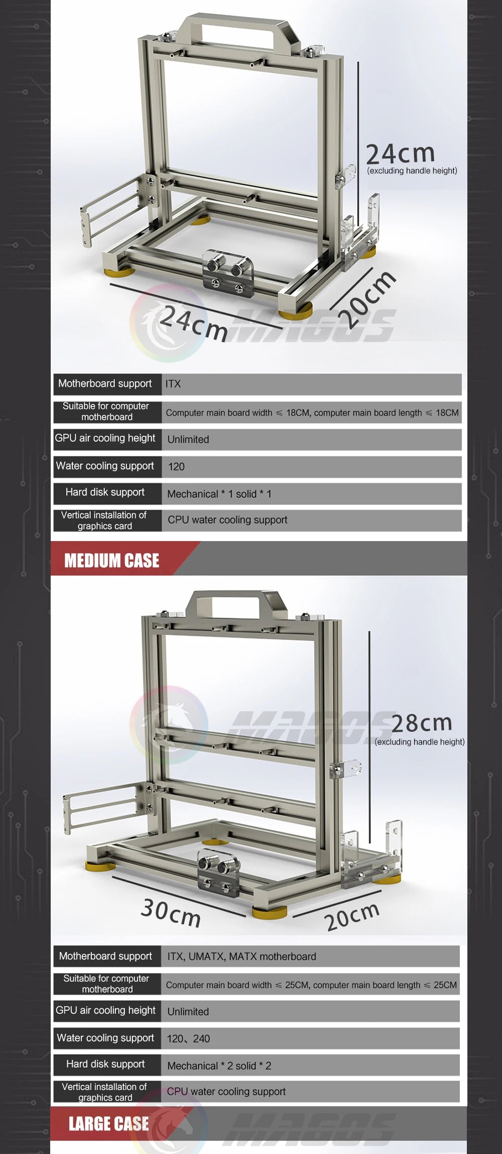 DIY Gamer Schrank MOD ITX MATX PC Fall Open Frame Aluminium Kreative ATX Turm Desktop Gaming Computer Chassis Rack