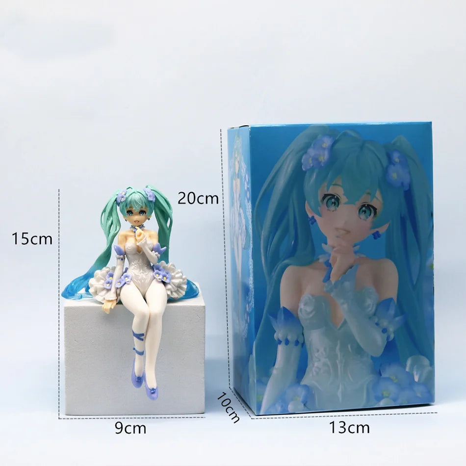 Hatsune Miku Desktop Cute Action Figure 11cm Neko T-Shirt Ver. Anime Figurine Kawaii Girl Model Toy Gift