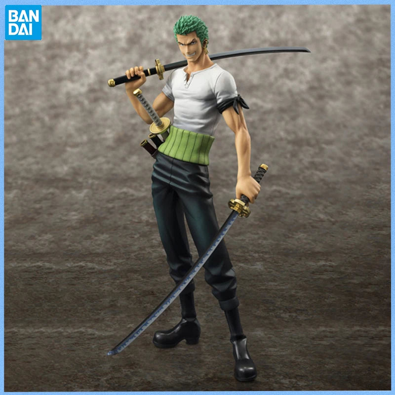 Bandai Genuine MegaHouse ONE PIECE Roronoa Zoro Tenth anniversary Anime figure Movable toy Anime Peripheral Doll for Collectors