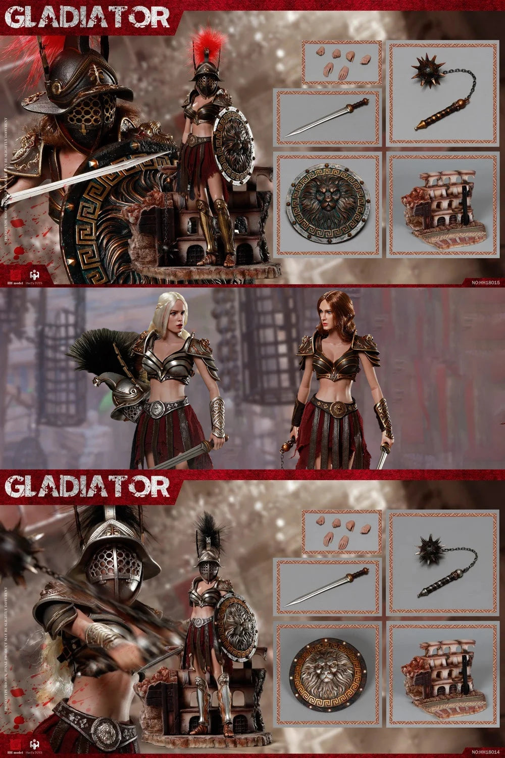 HHMODEL HAOYUTOYS HH18014 HH18015 Imperial Legion Female Warrior Action Figures Figurine Collection Toy gifts Model Ornament