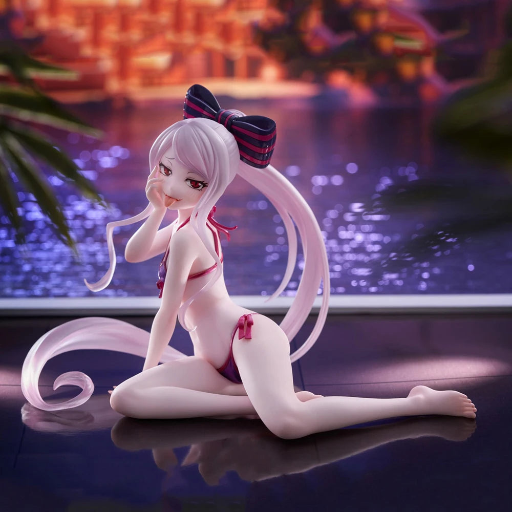 Anime Figure Albedo Kneeling action figures Shalltear Bloodfallen figurine swimsuit PVC model Toys Collection Statues gifts 13cm