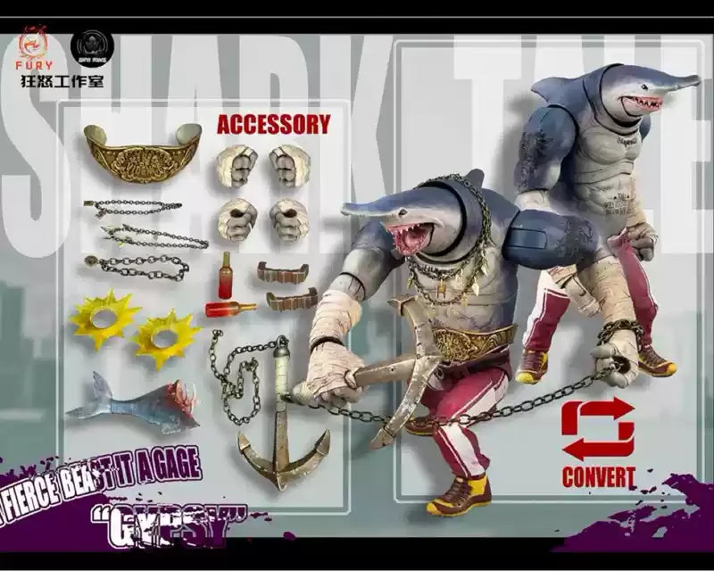 Fury Toys 1/12 Action Figure Abyssal Power Series Original Animal Model Shark Toy Arthur Billy Gypsy With Accessories Boy Gift