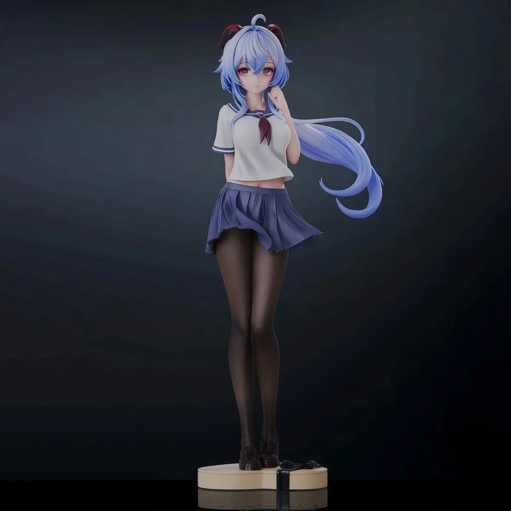 25cm Genshin Impact Figure Ganyu Figures School Uniform Ganyu Girl Figurine Pvc Statue Model Doll Room Ornament Collection Toys
