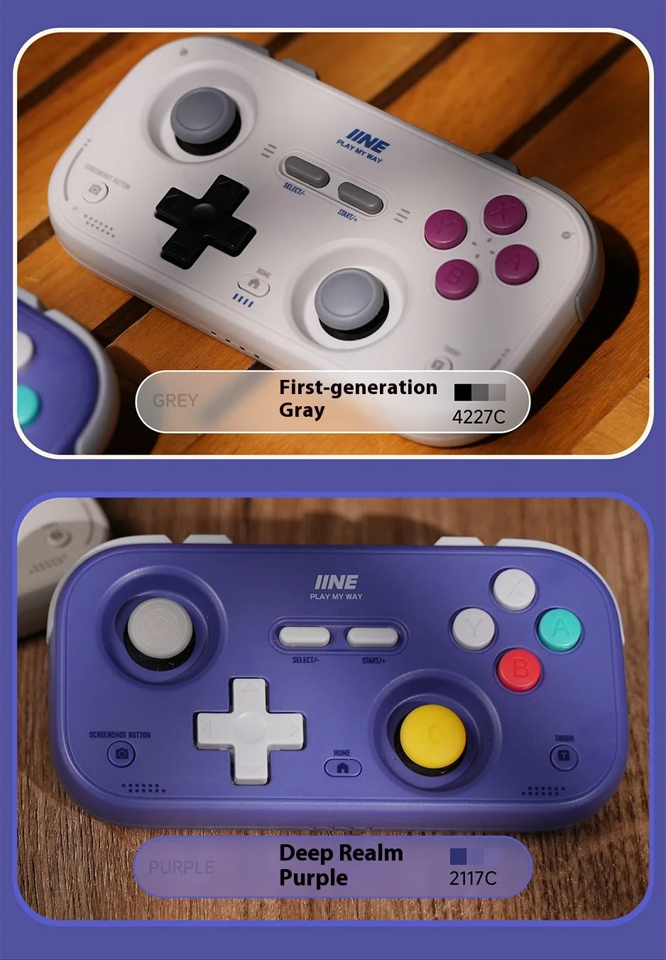 IINE Retro Card Game Controller Portable Switch2 mini handle Hall Joysticks 1000Hz Recessed Joystick Designed Customizable Gifts