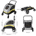 Premium Hundebuggy Kinderwagen 4 Rad Faltbarer Wagen Reisespaziergang Haustier Jogger Wagen Für Kleine Mittelgroße Große Hunde