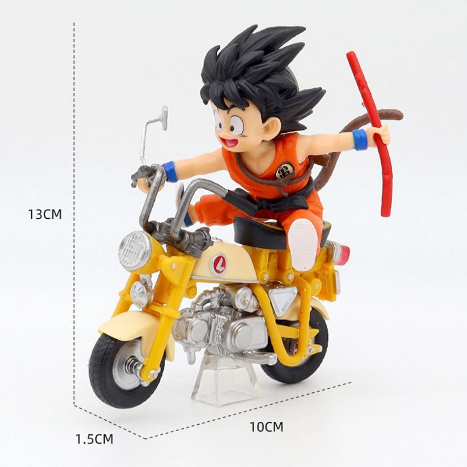 HOT 13cm Dragon Ball Z Anime Figure Son Goku Master Roshi Locomotives PVC Action Kame Sennin Motorcycle Toys for Children gitfs