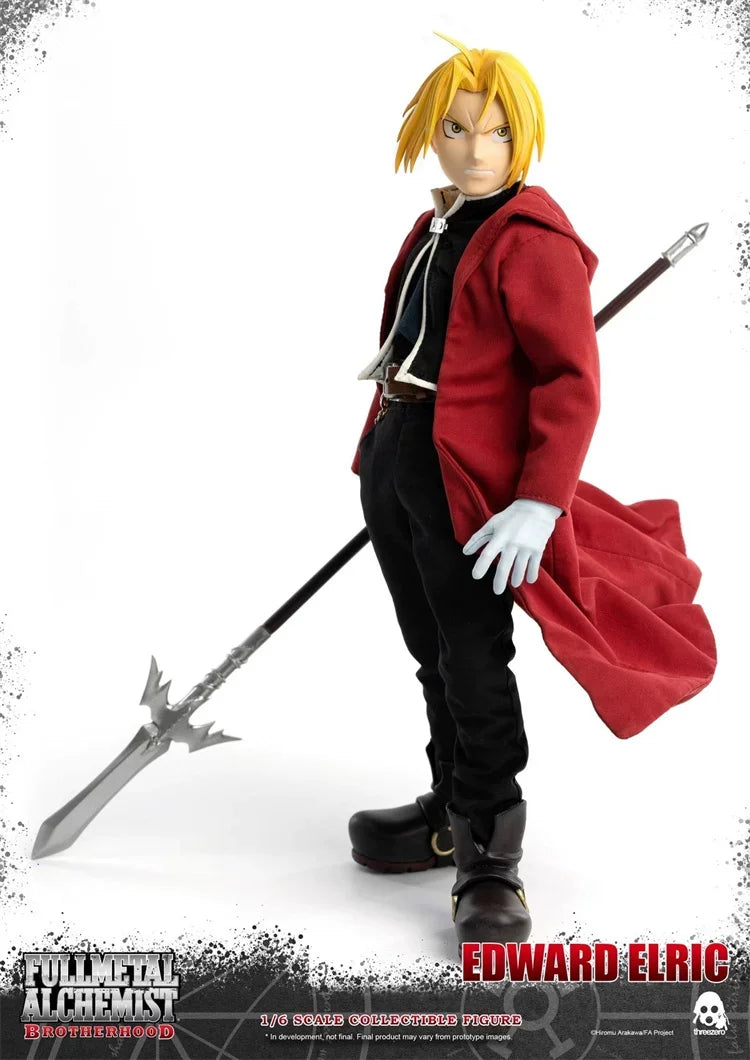 Original Threezero 3A Fullmetal Alchemist Alphonse Edward Elric Roy Mustang 1/6 Action Figure BROTHERHOOD Doll Joint Mibile Toy