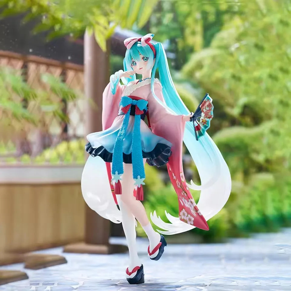 20cm Fashion Hatsune Miku Anime Figure Kimono Hatsune Miku Action Figures Kawaii Girl Figurine PVC Collection Model Toys