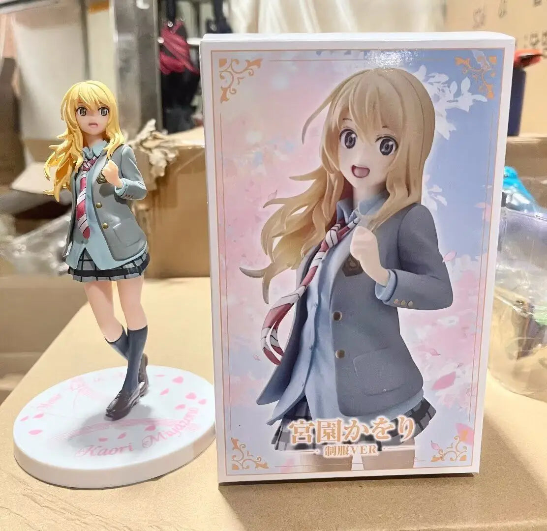 Your Lie in April Anime Kaori Miyazono Hand-Made School Uniform Action Figure Collectible Model Ornament for Figurine Toy Fans