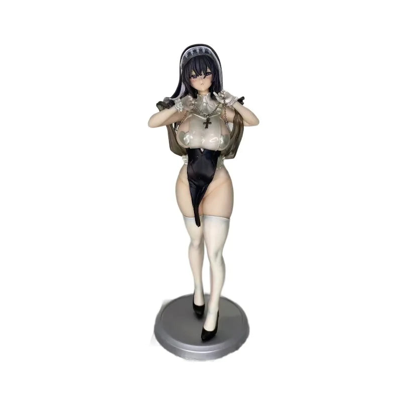 Hot 28cm Prayer Nun Anime Pvcaction Figure Model Toy Beautiful Girl Figurine Gk Desktop Decorative Ornaments For Boys Gift