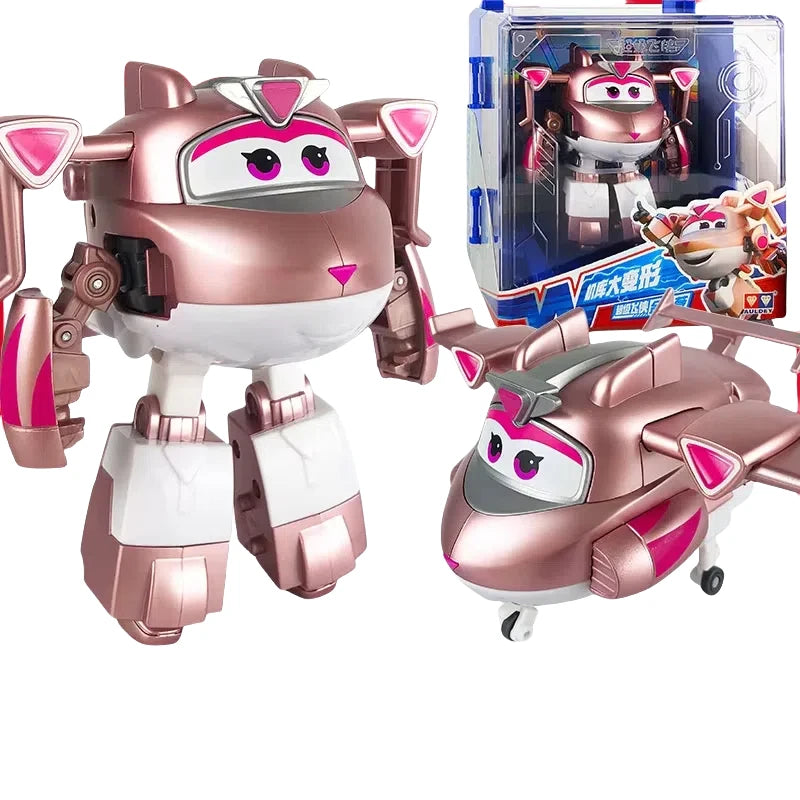Hot New Super Wings Large Transformation Anime Transformation Flat Robot Action Character Transformation Toy Children'S Gift