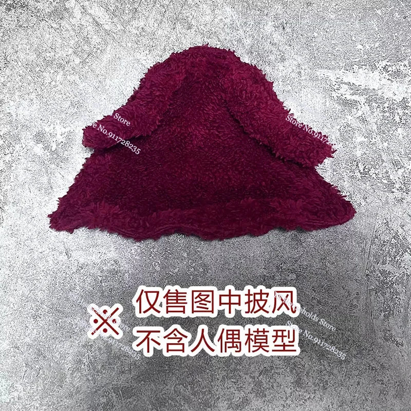 1/12 Eustass Kid Strong Man Soldier Mini Dark Red Long Cloak Cape Toys Accessory For 6" Shf Anime One Piece Action Figure Decor