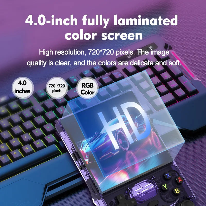 R39 MAX Retro Handheld Game Console Portable Gaming Console Linux System 4.0-inch IPS Screen HD 64GB 20000+ Retro Games