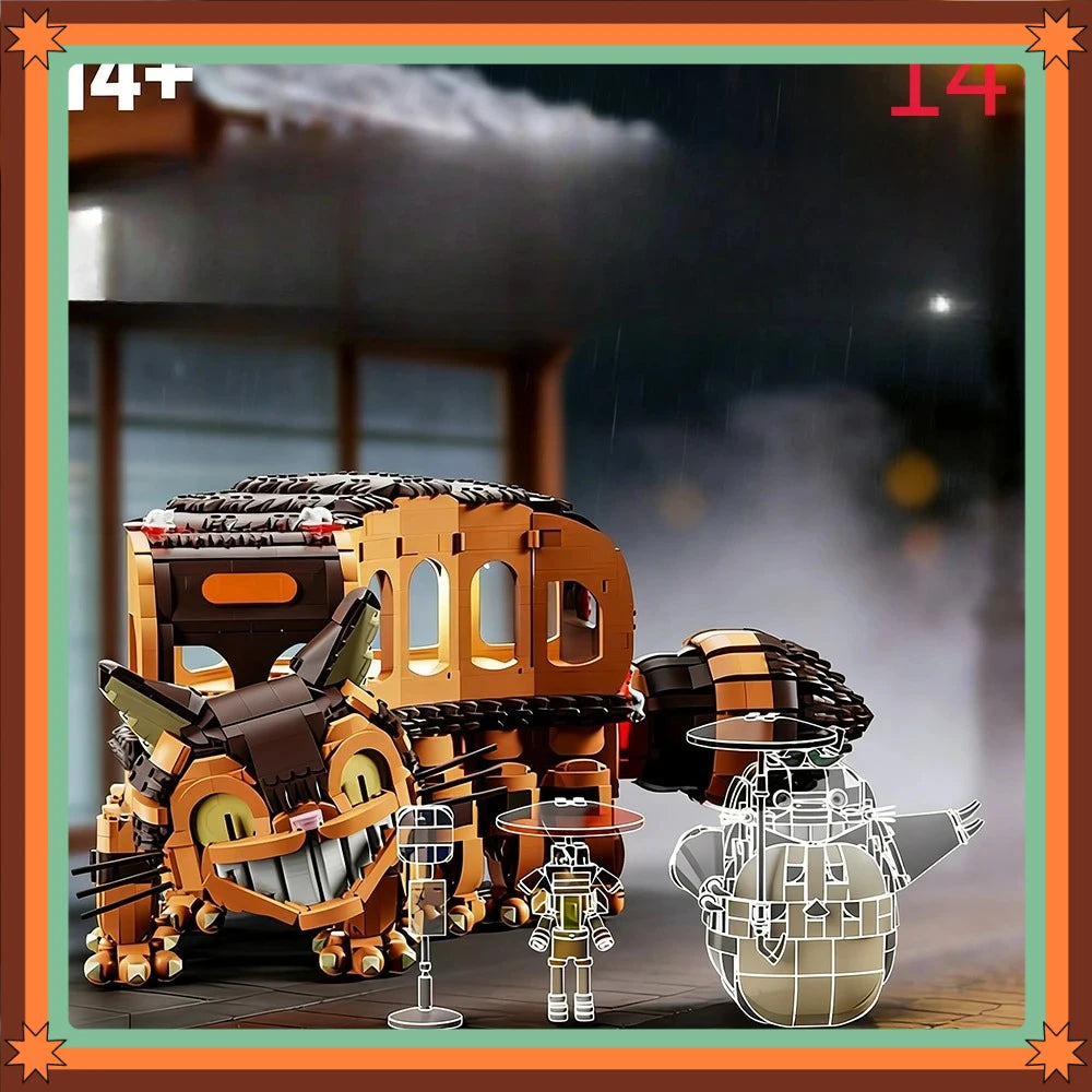 Moc shop Cat Bus Collectied Building Blocks Japanese Anime Toy Creative Model Gift for Hayao Miyazaki Anime Fans 4743PCS
