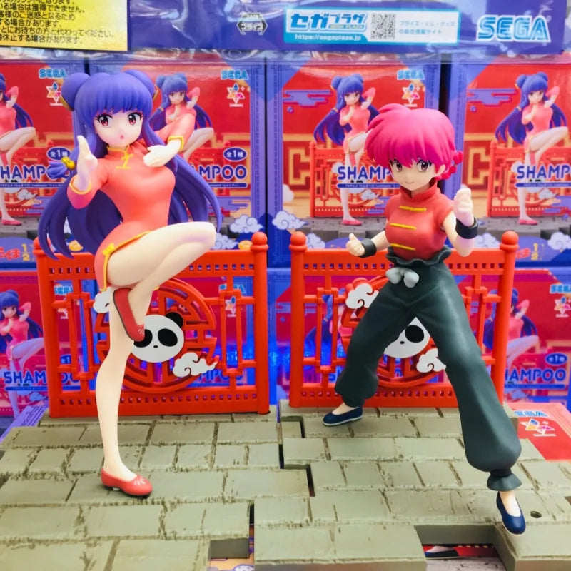 Original 13-18cm Ranma Nibun-No-Ichi  1/2 Ranma Tendou Akane Shampoo Animation Anime Figure Model Desktop Decoration Toys
