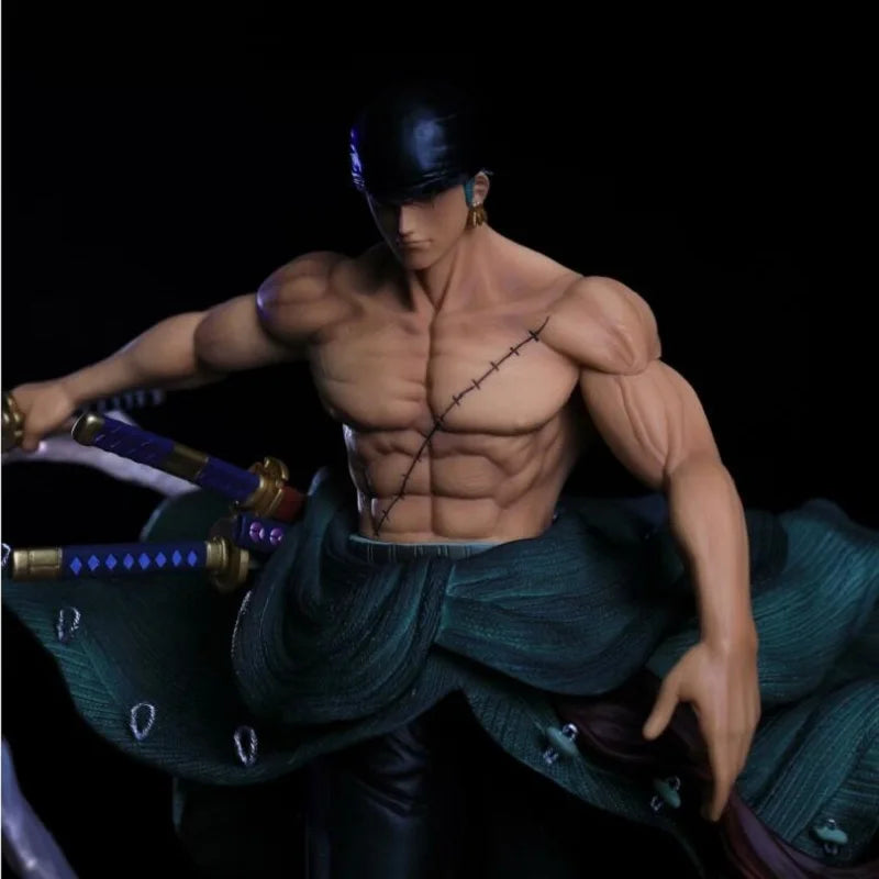 One Piece Gk Anime Battle Roronoa Zoro Stehende Haltung Statue Modell Spielzeugpuppe PVC-Sammlung Schreibtischdekoration Geschenk