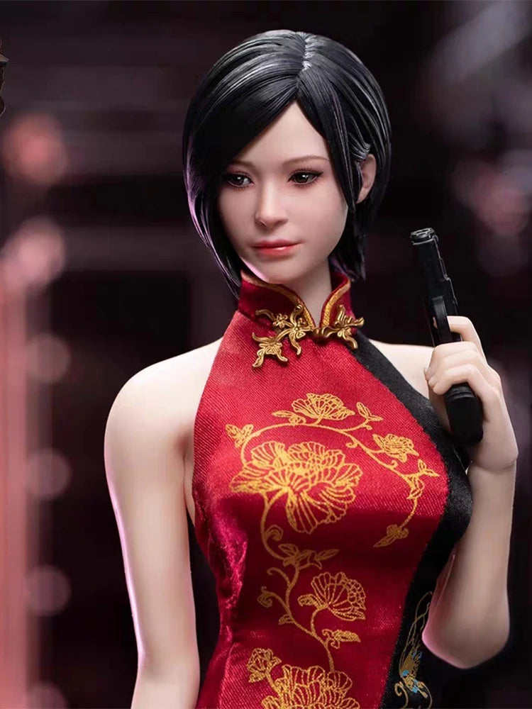 SWTOYS FS065 1/6 Collectible Miss Wang Red Cheongsam Cloth Action Figure Short Hair Delicate 12inch Ada Wang Soldier Model