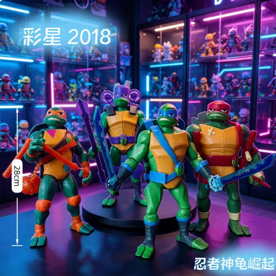 Original 12in Turtles Figure 2018 Animated Version Donatello Leonardo Action Figure 28cm Model Toy Set Collection Toy Ornament