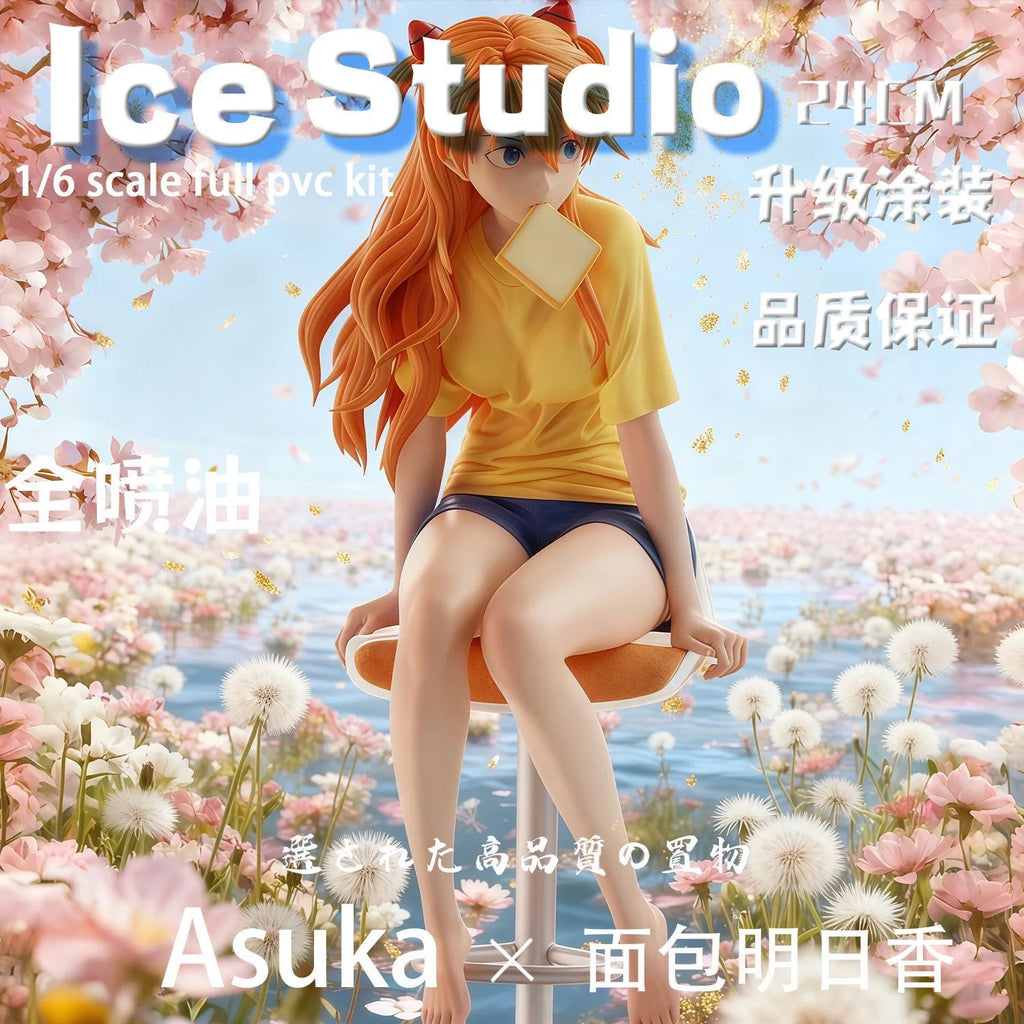 InStock Bandai Evangelion Asuka Langley Figure Japanese Version Upgrade Painting Official EVA Anime Collectible Desktop Ornament