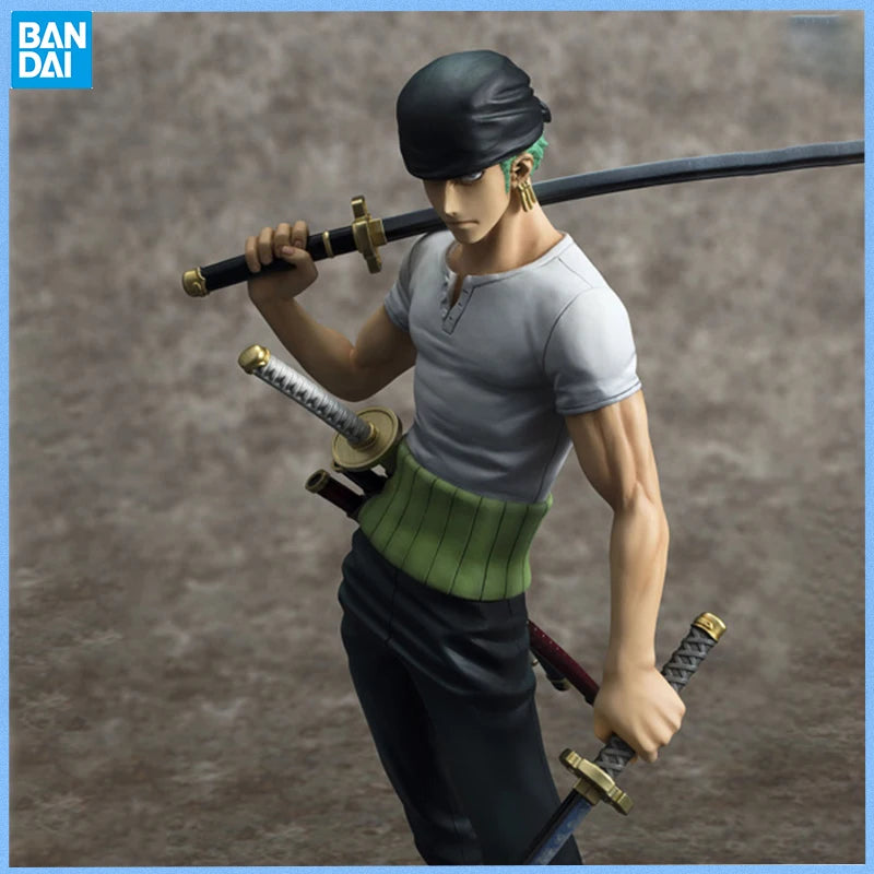 Bandai Genuine MegaHouse ONE PIECE Roronoa Zoro Tenth anniversary Anime figure Movable toy Anime Peripheral Doll for Collectors