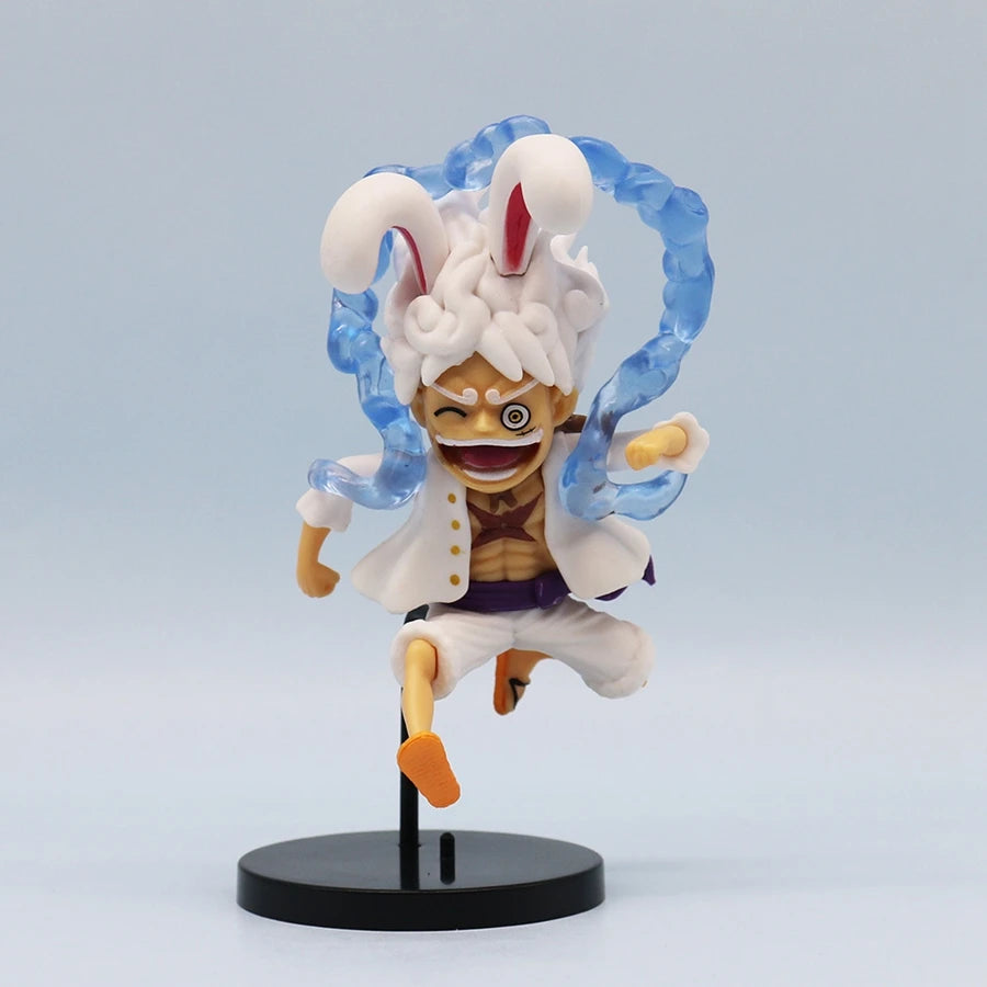 6PCS/Set One Piece Anime Figure Q Version GEAR5 Sun God Nika Luffy Action Figures Room Decoration PVC Collection Model Doll Toys