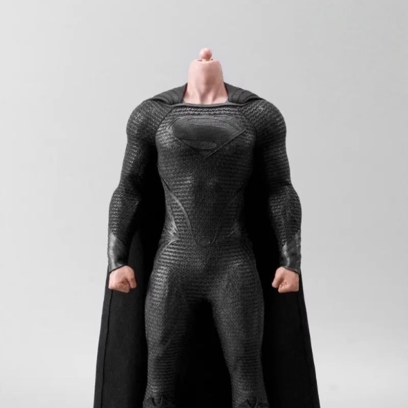 New Combat Suit Sn02 1/6 Scale Soldier Black Battle Suit With Cape Superhero Tight Body Fit Jumpsuit For 12inch