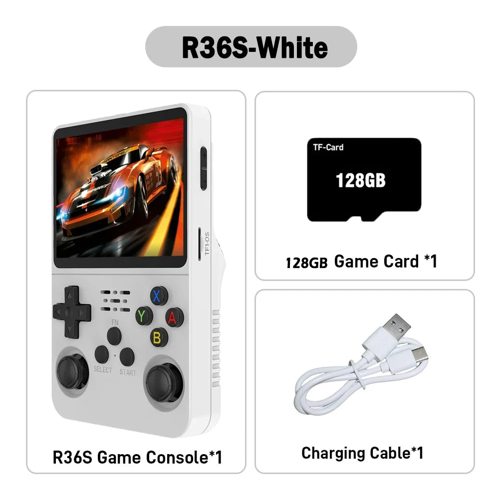 R36S Retro Handheld Video Game Console Linux System 3.5 Inch IPS Screen R35s Pro Portable Pocket Video Player 64GB/128G Games