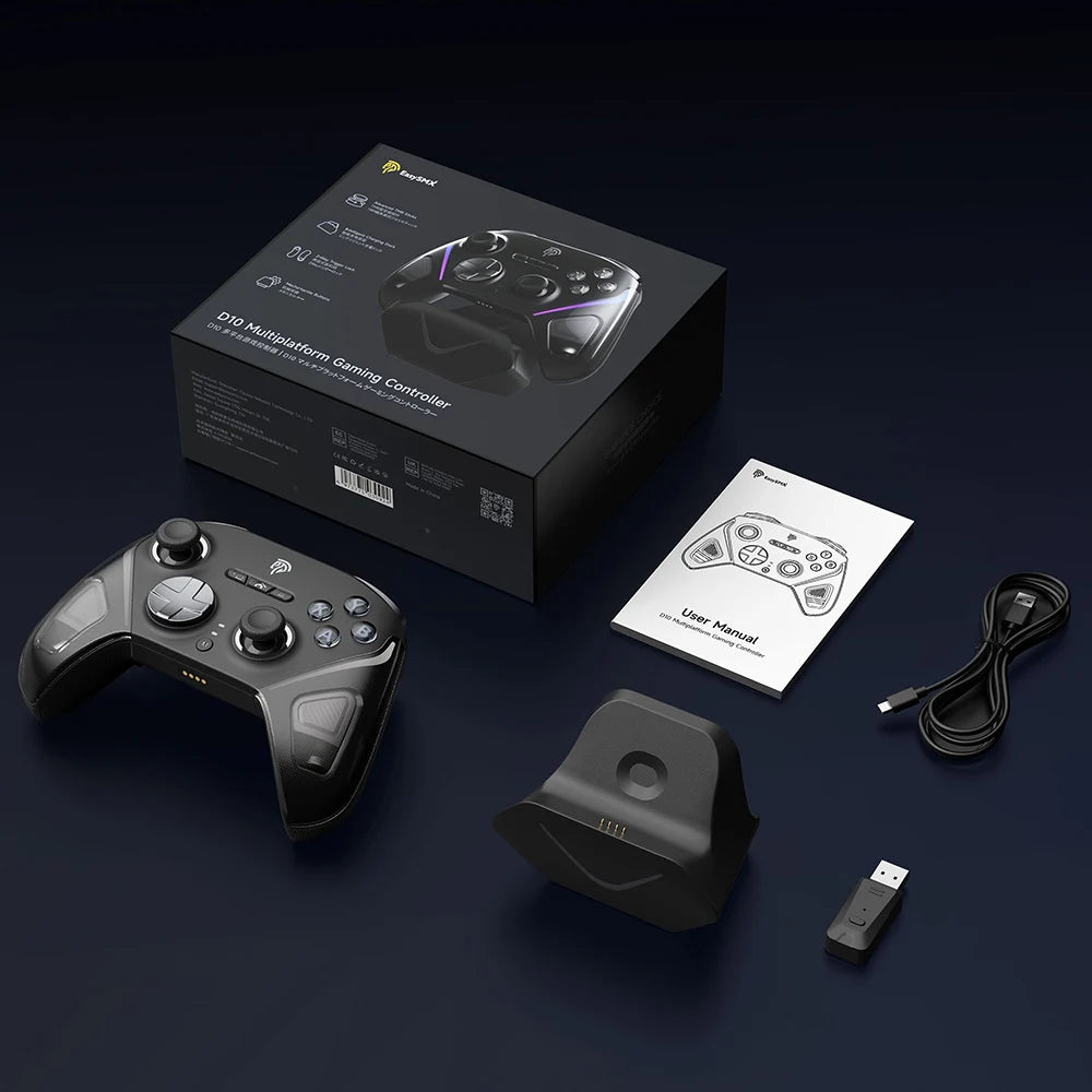 EasySMX D10 Wireless Gamepad Bluetooth Game Controller Compatible with PC/Switch/Phone/Steam, TMR Sticks, Charging Dock