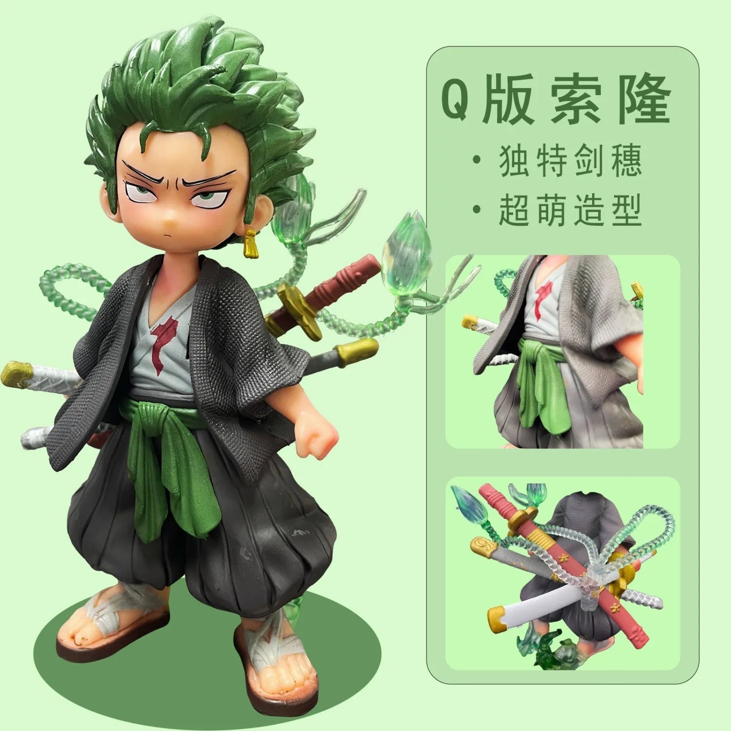 13cm Anime Figure One Piece Monkey D Luffy Roronoa Zoro Kawaii Toys Q Figural Nendoroid Car Decoration PVC Model Gift