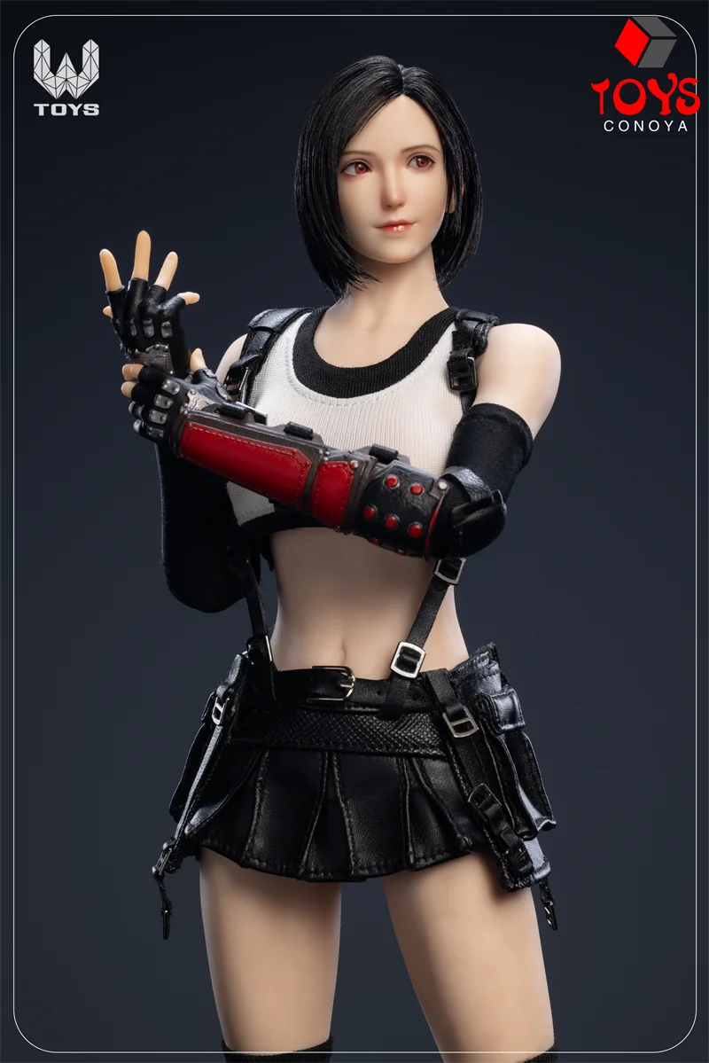 W TOYS 1/6 Scale Tifa Head Sculpt Clothes Set Model Fit 12'' TBL S10D Female Soldier Action Figure Body Dolls