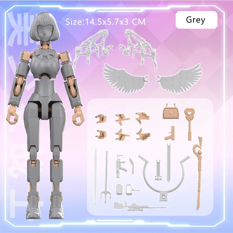 3D Printed Mannequin Dummy Magical Beauty Girl Action Figure  Multi-Jointed Movable Shapeshift Robot Ornament  For Kids Adult