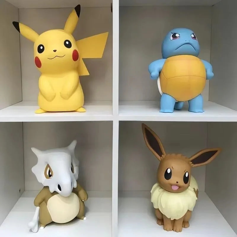 2025 New Hot Pokemon Pikachu Doll Model Large Figure Charmander Eevee Porkby Squirtle Ornament Figurine Younth Toy Collects Gift