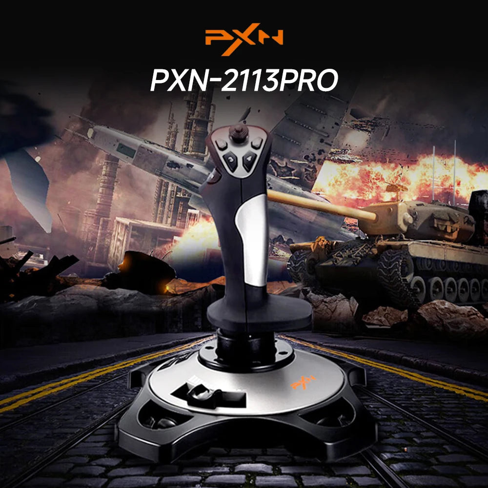 PXN-2113 Pro Joystick Flight Simulator Gamepad Controller PC Flight Simulation Cockpit Stick for PC/Desktop with Vibration