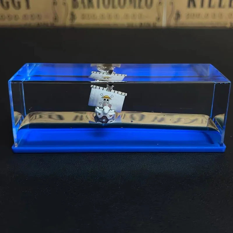 One Piece 3d Ship Fluid Drift Bottle Thousand Sunny Ship Going Merry Boat One Piece Floating Boat Ornament Decompression Gift