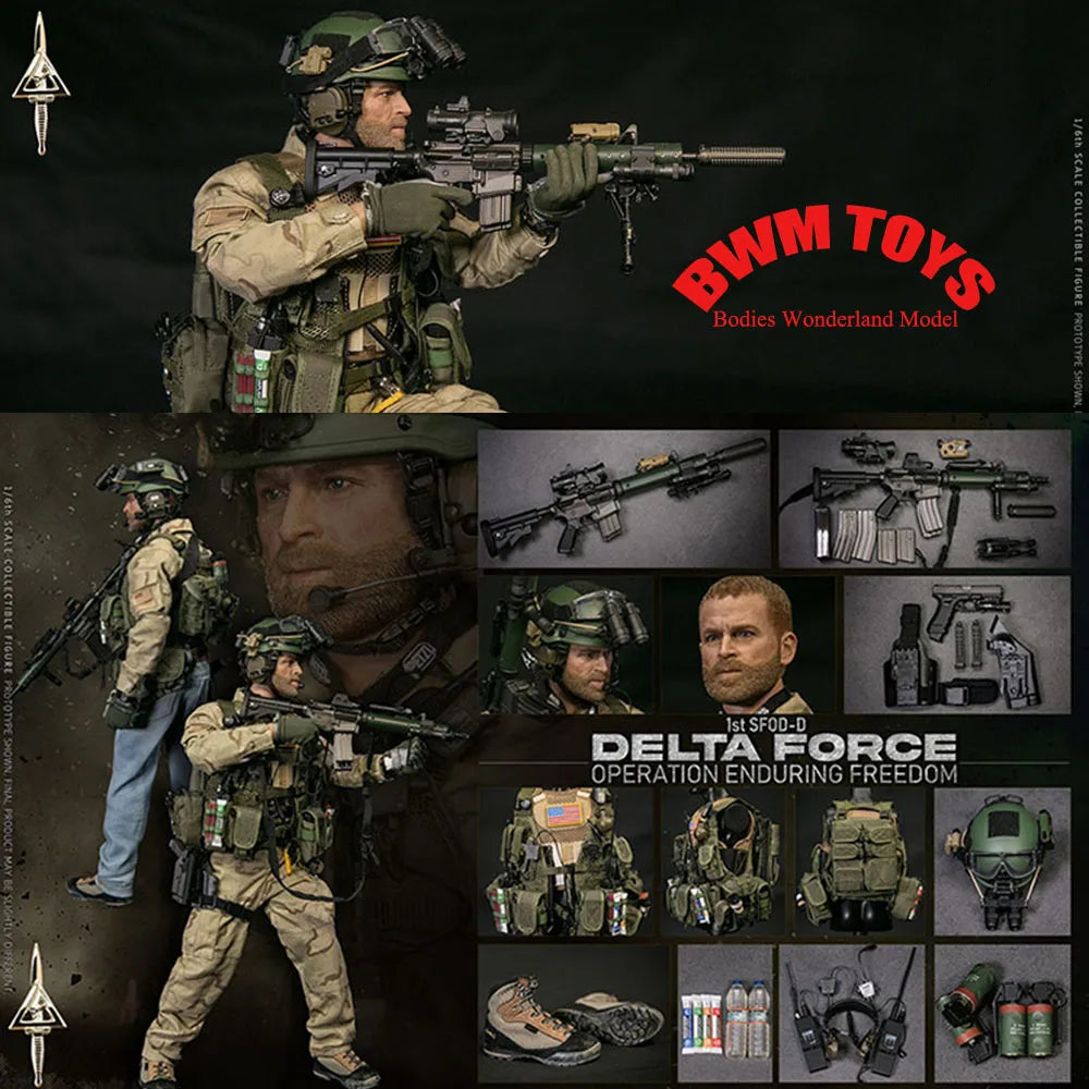 1/6 DAMTOYS DAM 78091 US. 1st SFOD-D Delta Force Operation Freedom Group Moveable Soldier Action Figure with Weapon Accessory