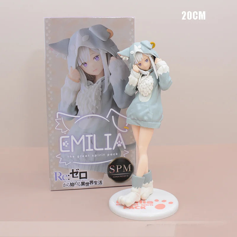 Anime Re:Zero kara Hajimeru Isekai Seikatsu Rem Figur Modell Ram Puck Start Kleider PVC Emilia Sammlung Geschenk Spielzeug