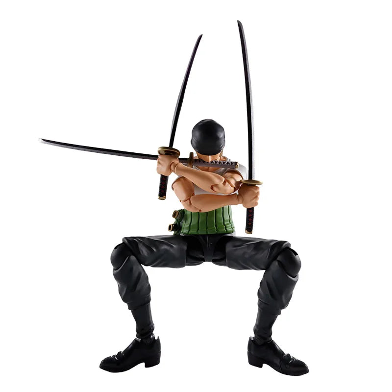 Bandai Genuine SHF ONE PIECE Roronoa Zoro -ROMANCE DAWN- 15cm Anime Action Figure Collectible Model Toys Ornaments Gift Children