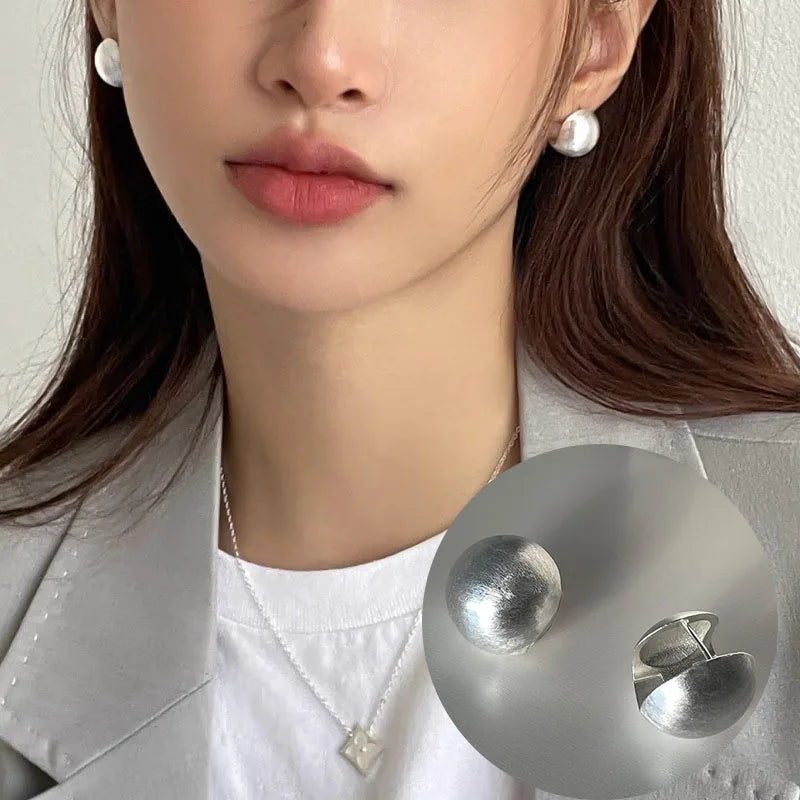 VENTFILLE 925 Sterling Silver Chunky Hoop Earrings for Women Geometric Circle Punk Ear Jewelry Party Gifts 2023 New Dropshipping