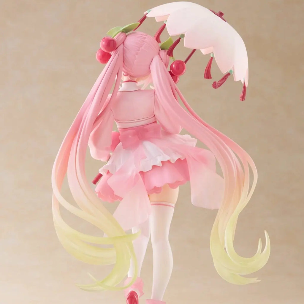 Taito Artist Masterpiece Amp Sakura Hatsune Miku Figure Sakura Dress Style With Umbrella Collectible Statue For Anime Fans