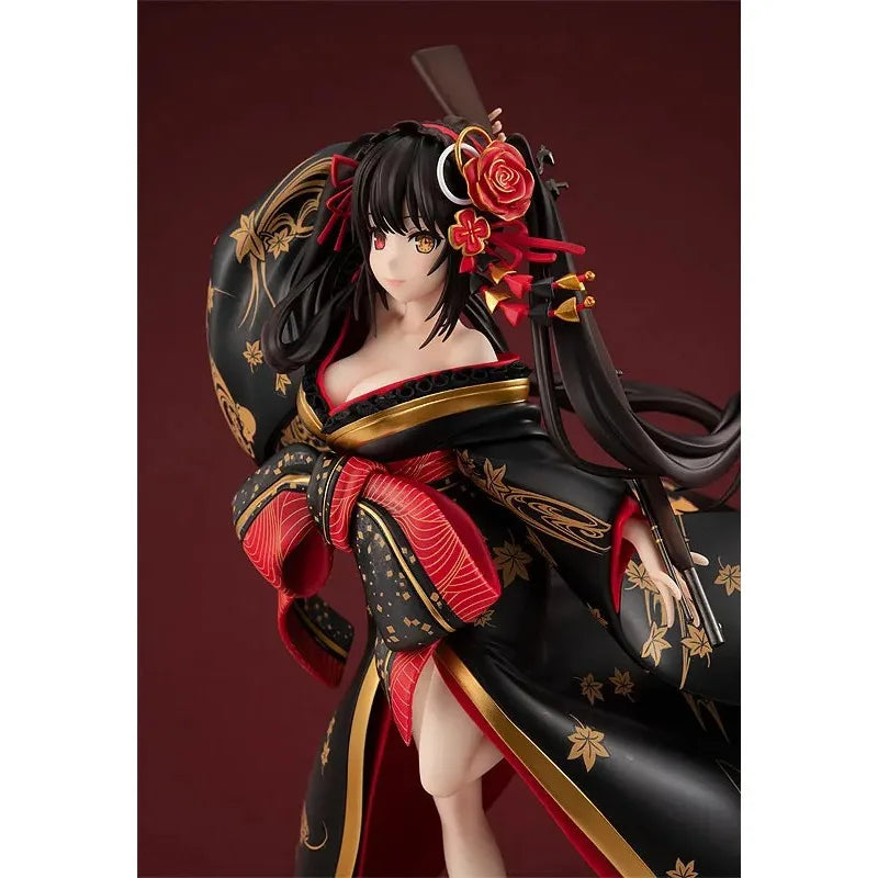 100% Original:DATE A LIVE Tokisaki Kurumi Sakuran 23.8cm PVC Kimono beauties Anime Figure Model Toys Figure Collection Doll Gift