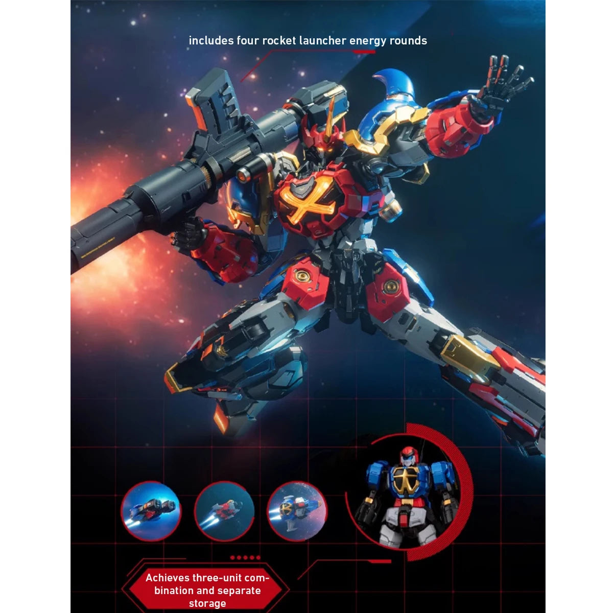 HiPlay MOSHOWTOYS Sengoku Majin Goshogun with Lights Transformable Die-cast Action Figure