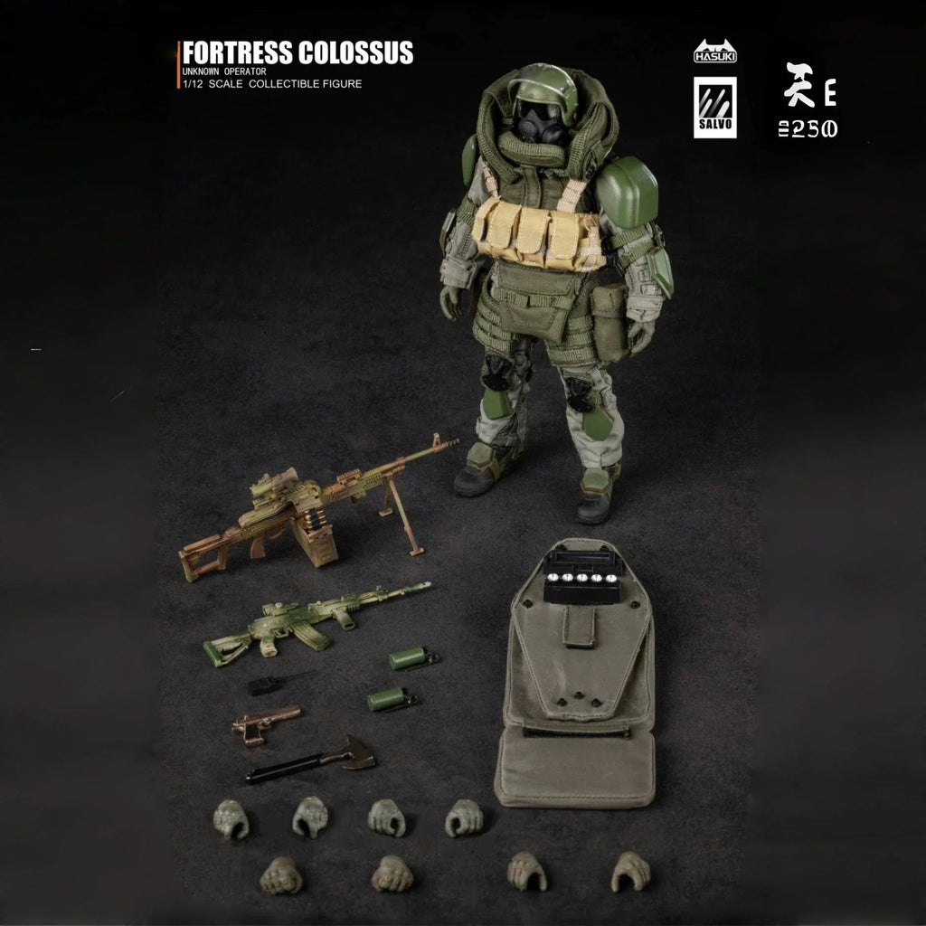 HASUKI 1/12 h Action Figure  SALVO SA01 Men Soldier Black Camouflage Outdoor Combat Suit 6Inch Action Figure Call of Duty Toys