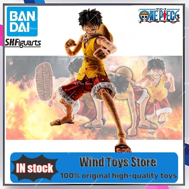 Bandai S.H.Figuarts One Piece SHF Monkey D Luffy Battle At Best Mobile Anime Action Figure Model Toy Collection Gifts