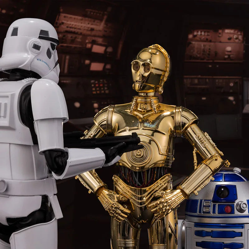In Stock BANDAI Original Box S.H.Figuarts Star Wars DARTH VADER STORMTROOPER C-3PO R2-D2 SHF Action Figure Model Gift for Kid