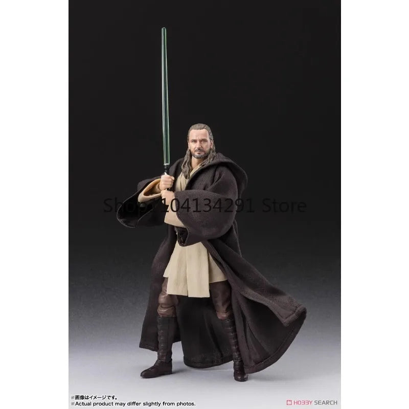 Bandai Original S.H.Figuarts Star Wars Anime Figure Qui-Gon Jinn Action Figure Toys for Boys Girls Kids Children Birthday Gifts